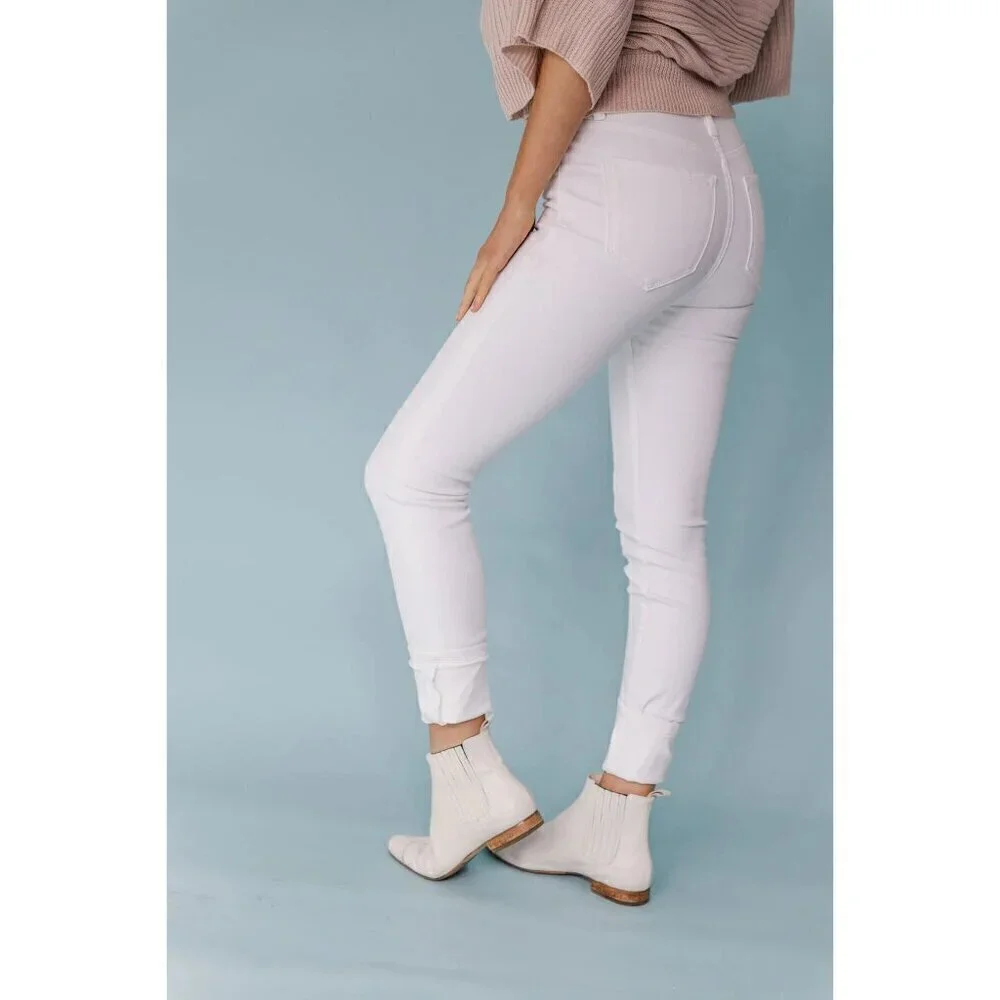 Kancan Roll It Out High Rise Button Fly Skinny in White 0/23